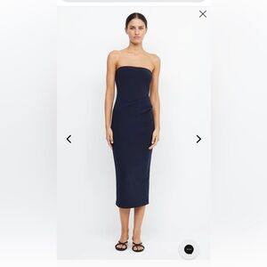 Bec + Bridge Karina strapless midi dress in ink